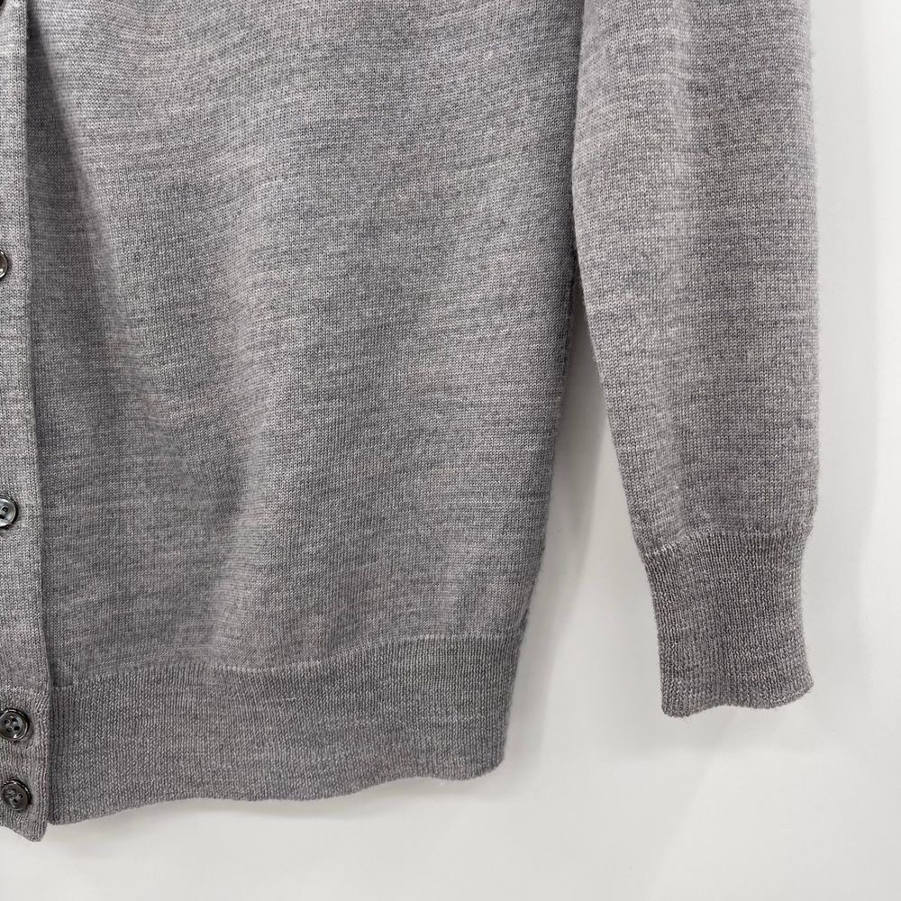 J. Crew Gray Ruffle-Front Cardigan - Picture 4 of 9